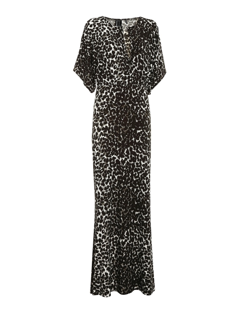Norma Kamali x Kamali Kulture Leopard Print Stretch Jersey Maxi Gown Sz Med Boho - Picture 3 of 13